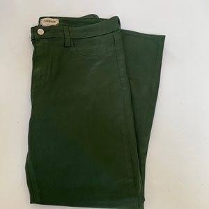 Green/moss coated L’agence Margot Skinny Jean.